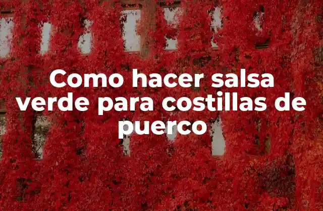 ¿Qué es la salsa verde y para qué sirve en las costillas de puerco?