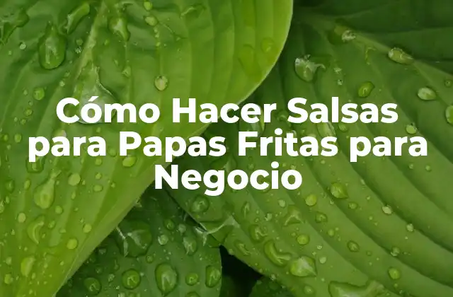 Cómo Hacer Salsas para Papas Fritas para Negocio