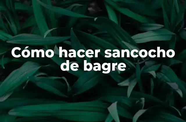 Cómo Hacer Sancocho de Bagre