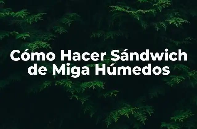 Cómo Hacer Sándwich de Miga Húmedos
