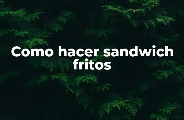 Como Hacer Sandwich Fritos
