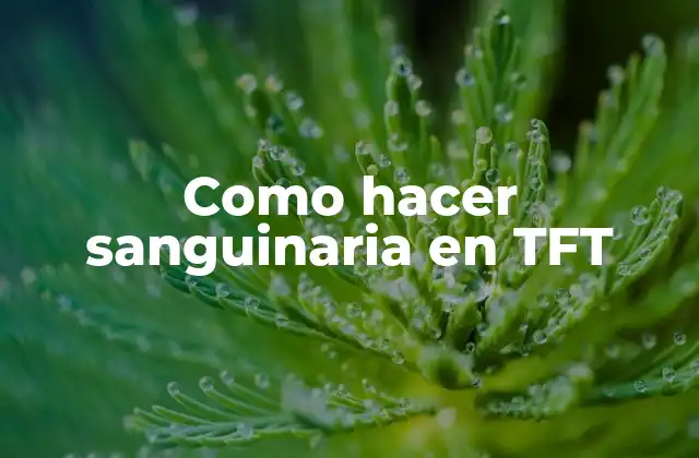 Como Hacer Sanguinaria en Tft