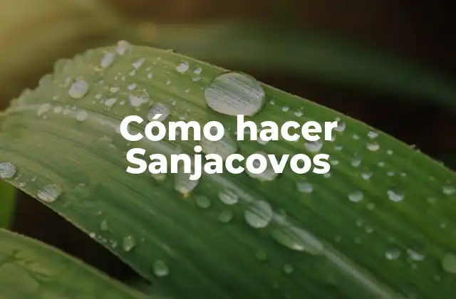 Cómo Hacer Sanjacovos