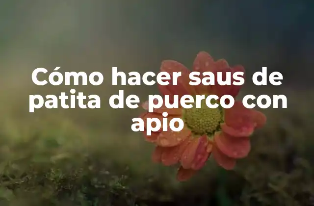 Cómo Hacer Saus de Patita de Puerco con Apio