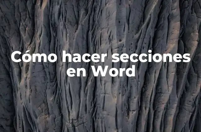 ¿Qué son secciones en Word y para qué sirven?