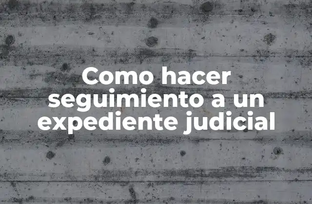 Como hacer seguimiento a un expediente judicial