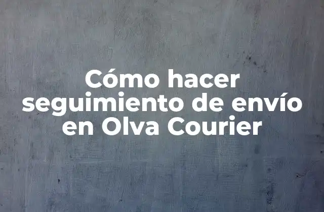 Cómo Hacer Seguimiento de Envío en Olva Courier 2 Cómo hacer seguimiento de envío en Olva Courier