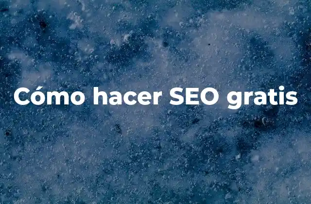 Cómo Hacer Seo Gratis