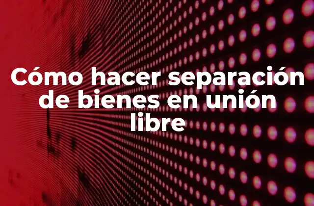 Cómo Hacer Separación de Bienes en Unión Libre