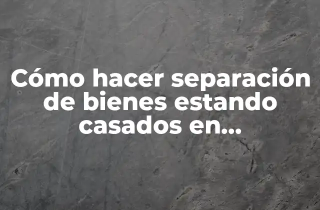 Cómo Hacer Separación de Bienes Estando Casados en Gananciales