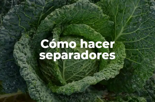 Cómo hacer separadores