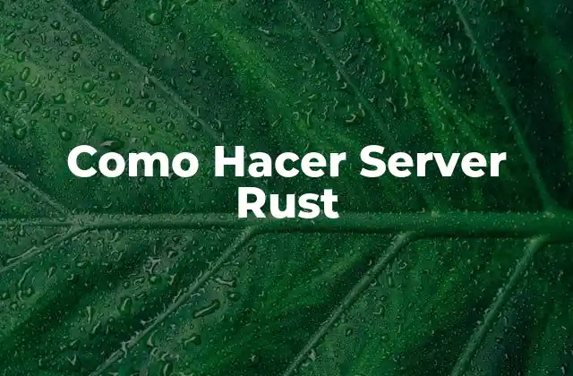 Como Hacer Server Rust