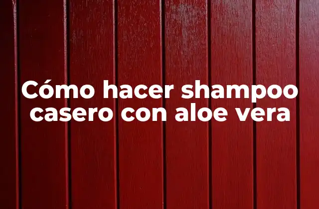 Cómo Hacer Shampoo Casero con Aloe Vera