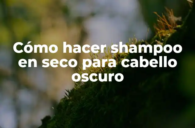 Cómo Hacer Shampoo en Seco para Cabello Oscuro 2 Qué es el shampoo en seco y para qué sirve