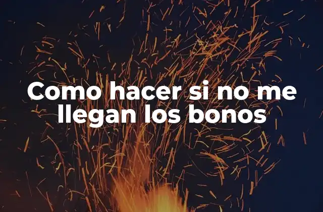 Como Hacer Si No Me Llegan los Bonos