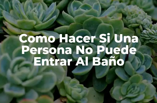 Como Hacer Si una Persona No Puede Entrar Al Baño