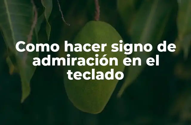 Como Hacer Signo de Admiración en el Teclado