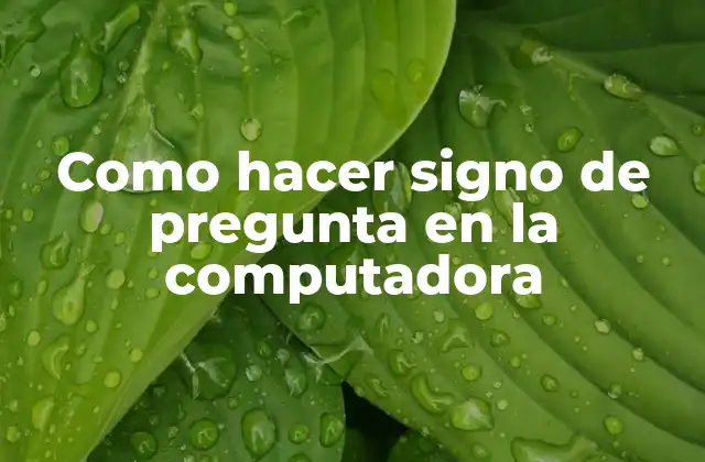 Como Hacer Signo de Pregunta en la Computadora
