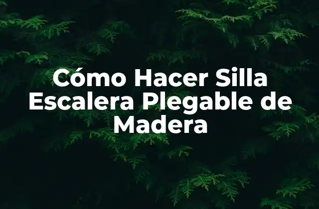 Cómo Hacer Silla Escalera Plegable de Madera