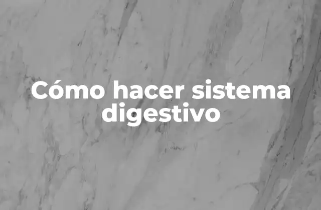 Cómo Hacer Sistema Digestivo