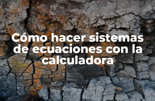 Cómo Hacer Sistemas de Ecuaciones con la Calculadora