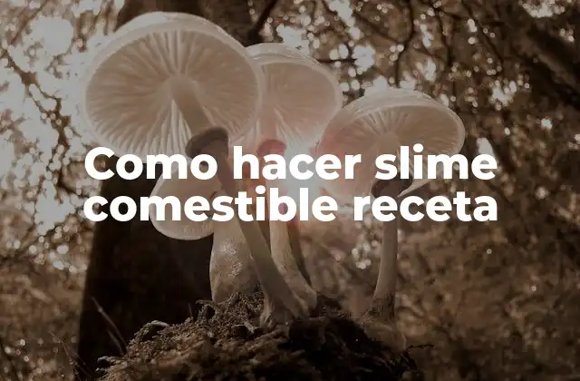Como Hacer Slime Comestible Receta