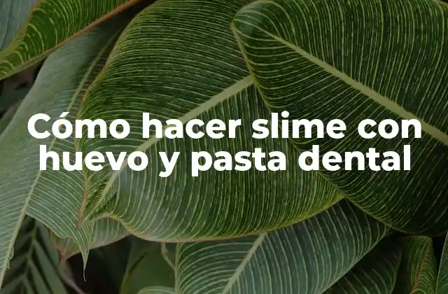 Cómo Hacer Slime con Huevo y Pasta Dental