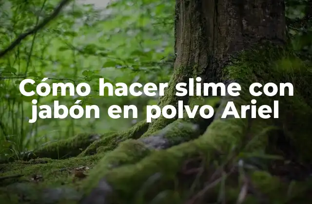Cómo Hacer Slime con Jabón en Polvo Ariel