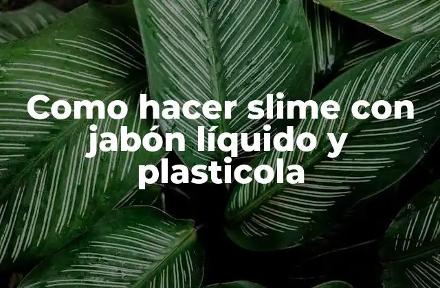 Como Hacer Slime con Jabón Líquido y Plasticola