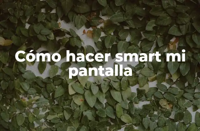 Cómo Hacer Smart Mi Pantalla