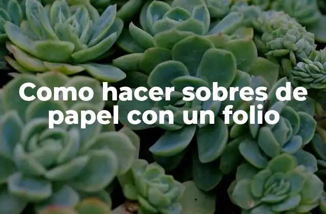 Como Hacer Sobres de Papel con un Folio