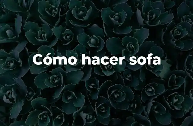 Cómo Hacer Sofa