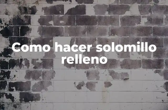 Como Hacer Solomillo Relleno