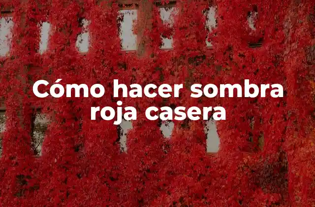 Cómo Hacer Sombra Roja Casera 2 Cómo hacer sombra roja casera
