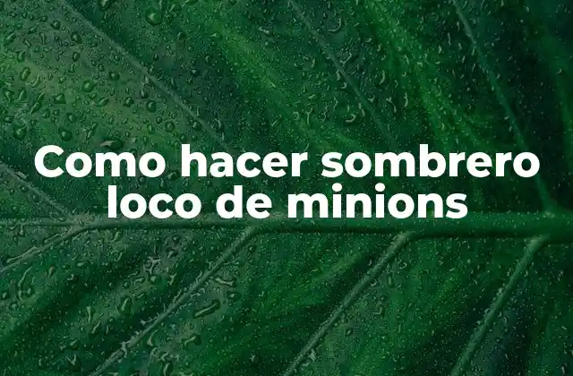 Como Hacer Sombrero Loco de Minions