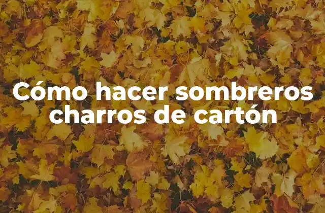 Cómo Hacer Sombreros Charros de Cartón