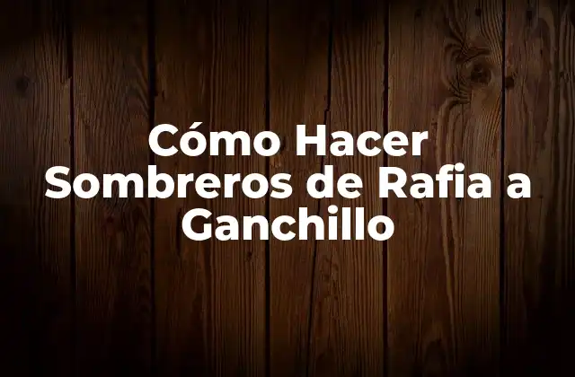 Cómo Hacer Sombreros de Rafia a Ganchillo