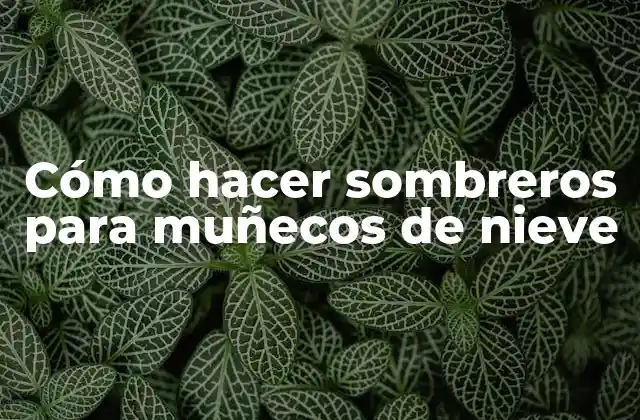 Cómo Hacer Sombreros para Muñecos de Nieve