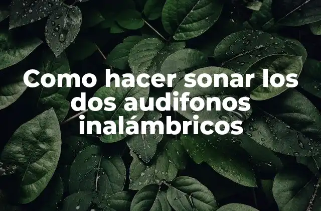 Como Hacer Sonar los Dos Audifonos Inalámbricos