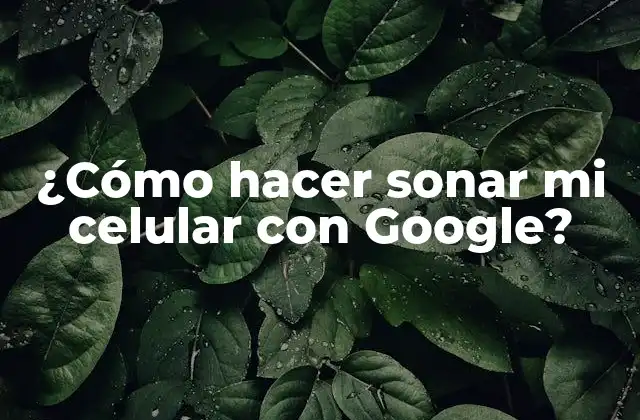 ¿cómo Hacer Sonar Mi Celular con Google?
