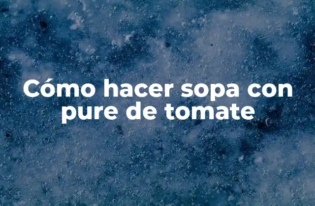 Cómo Hacer Sopa con Pure de Tomate