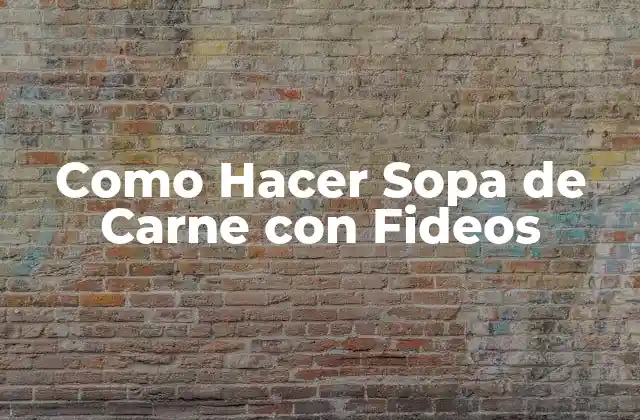 Como Hacer Sopa de Carne con Fideos