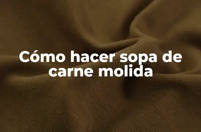 Cómo Hacer Sopa de Carne Molida