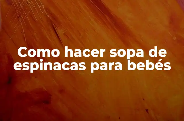 Como Hacer Sopa de Espinacas para Bebés