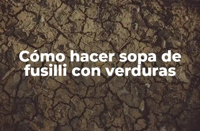 Cómo Hacer Sopa de Fusilli con Verduras