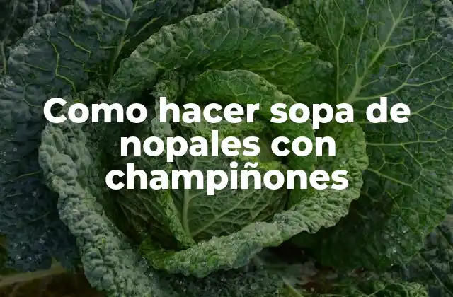 Como Hacer Sopa de Nopales con Champiñones