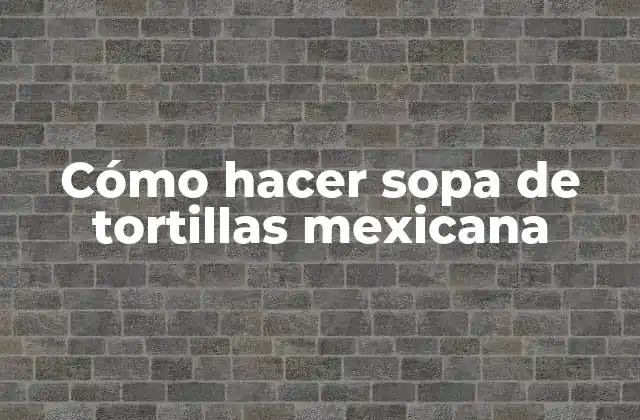 Cómo Hacer Sopa de Tortillas Mexicana