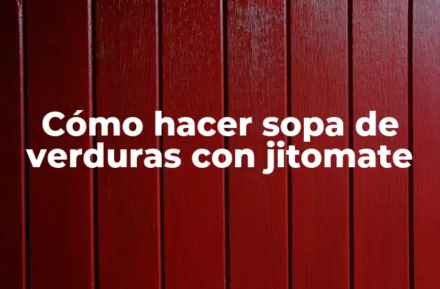 Cómo Hacer Sopa de Verduras con Jitomate 2 Cómo hacer sopa de verduras con jitomate