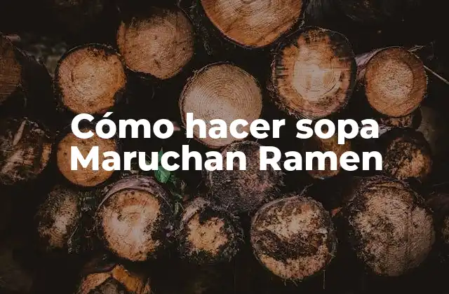 Cómo Hacer Sopa Maruchan Ramen