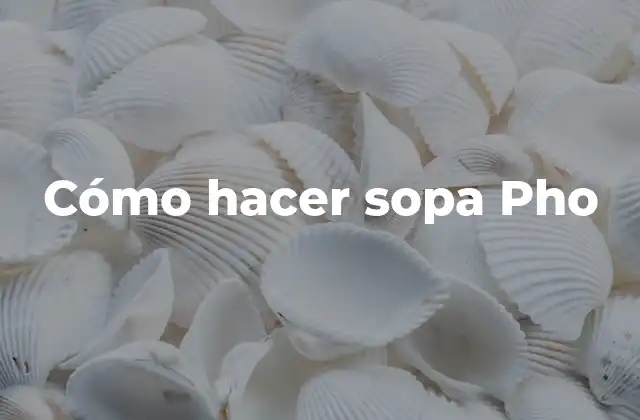 Cómo Hacer Sopa Pho